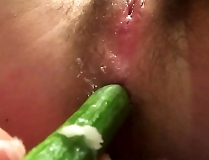 Fucking myself in the ass with a cucumber