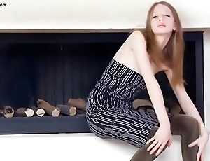 Pale Teen Teasing more Tights