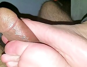 Dirty Woman Giving A Close Up Footjob And Making Me Cum On Her Feet