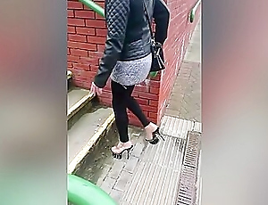Sexy Local Stripper Caught Walking On every side Public On every side Sexy Platform Heels
