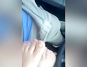 Received A Fantastic Footjob In My Car From My Eccentric Fetish Girlfriend