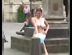 Hot and sexy girl nude in public place